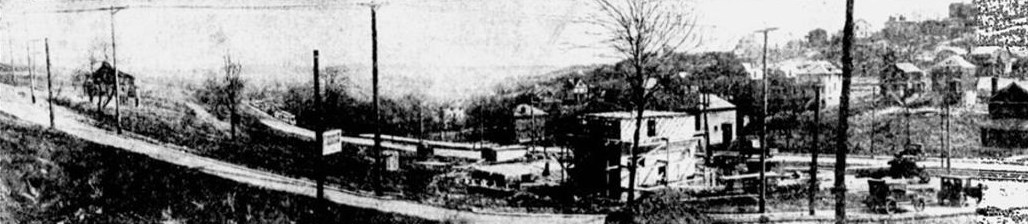 A 1926 look at Brookline Boulevard from Whited
Street looking east towards Breining with
a view of Bellaire Place in the foreground.