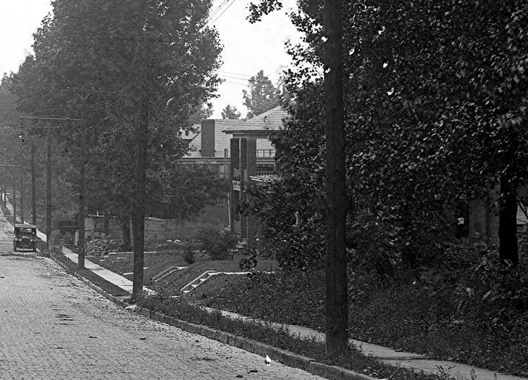 The sidewalk along Berkshire Avenue, as seen
from Castlegate Avenue, in 1923.