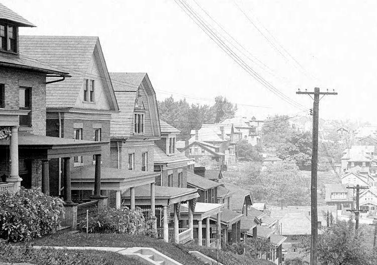 Rossmore Avenue homes as seen from Flatbush in 1925.