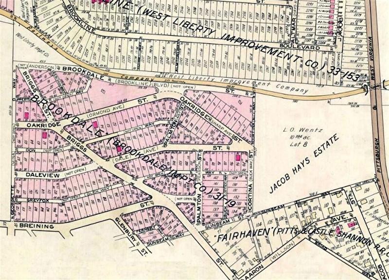 Map of the Brookdale housing development - 1940.