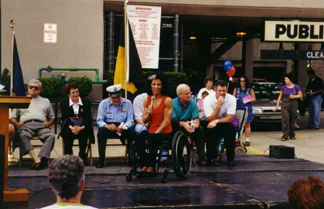 National wheel-chair weightlifting champion Patsy Mitchell.