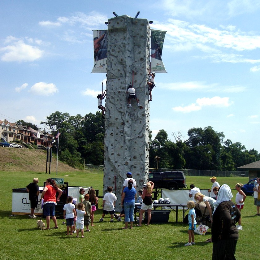The Climbing Wall is always
the top attraction at the festival.