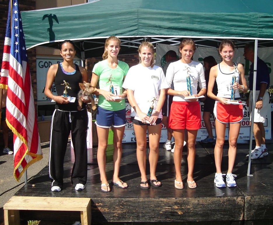 The top five female
 finishers.