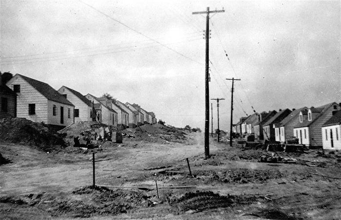 Altmar Street under construction in 1946.