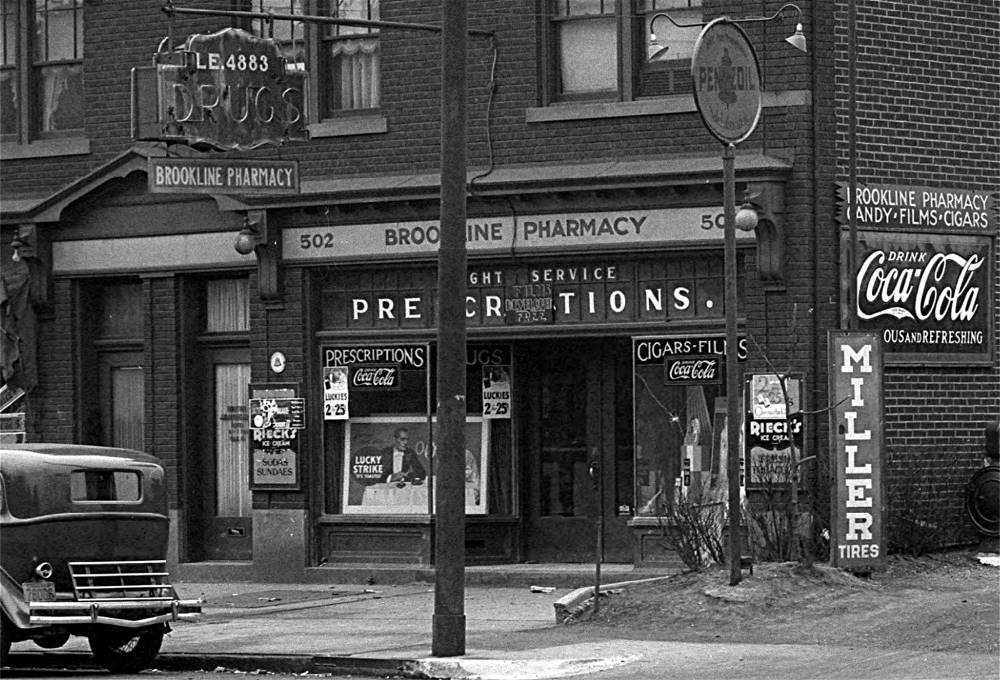 Brookline Pharmacy in 1933.