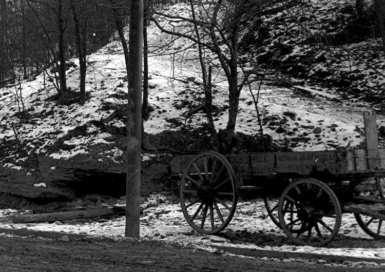 A wagon stands across from Brookside Avenue.