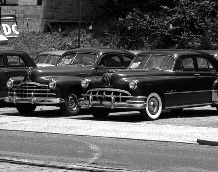 Cars displayed in the Downtown Pontiac lot - 1950.