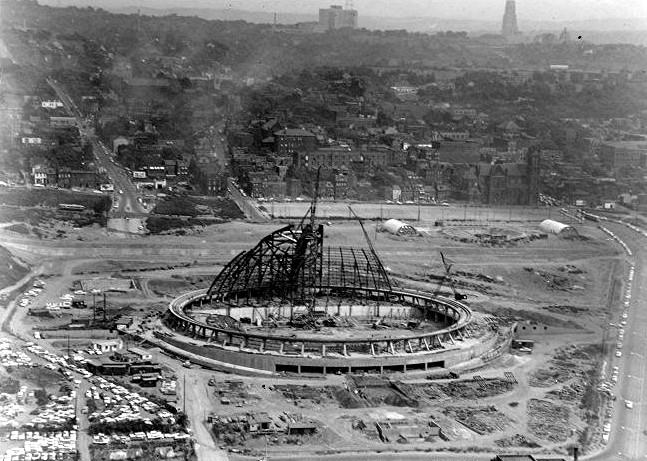 The Civic Arena under construction