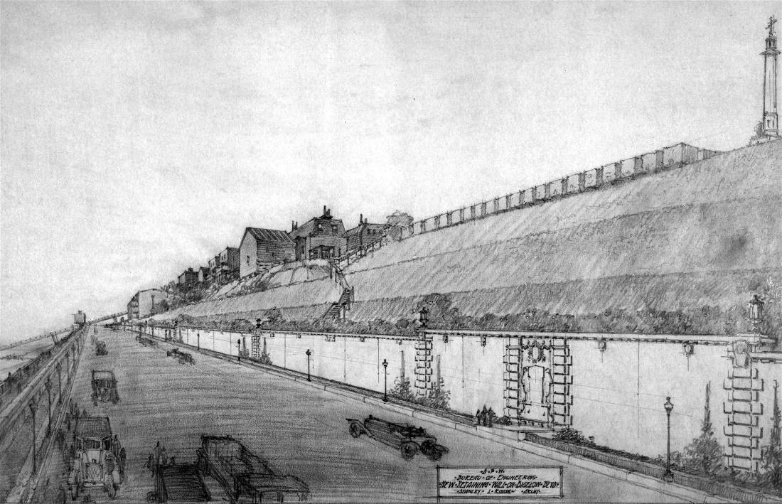 Proposed retaining walls - 1919.