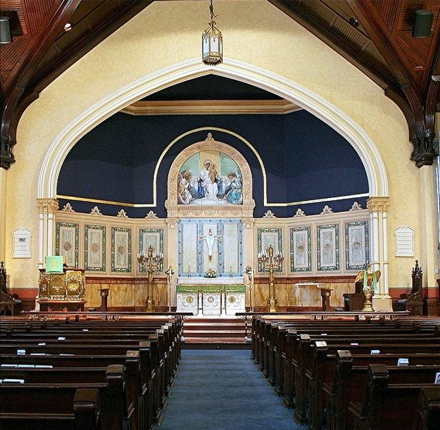 The interior of the First English
Evangelical Lutheran Church