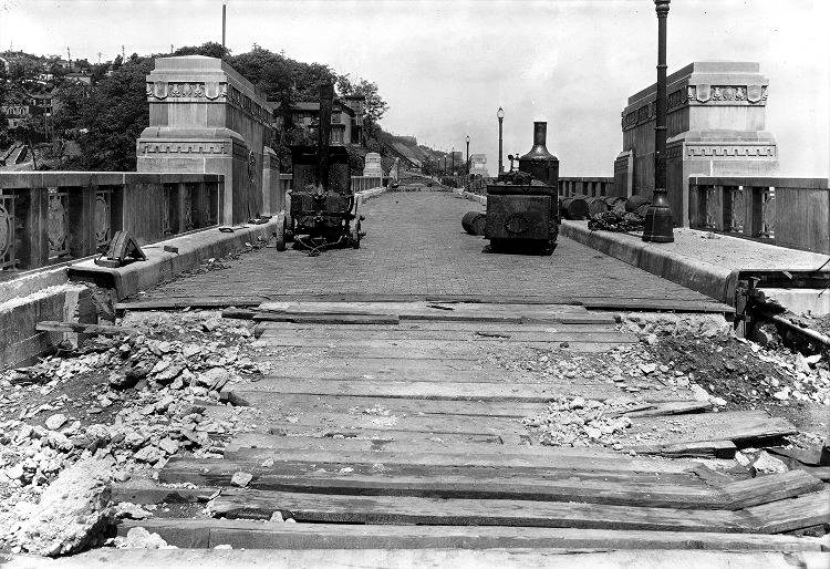 Construction of Mount Washington Roadway Bridge - June 1928
