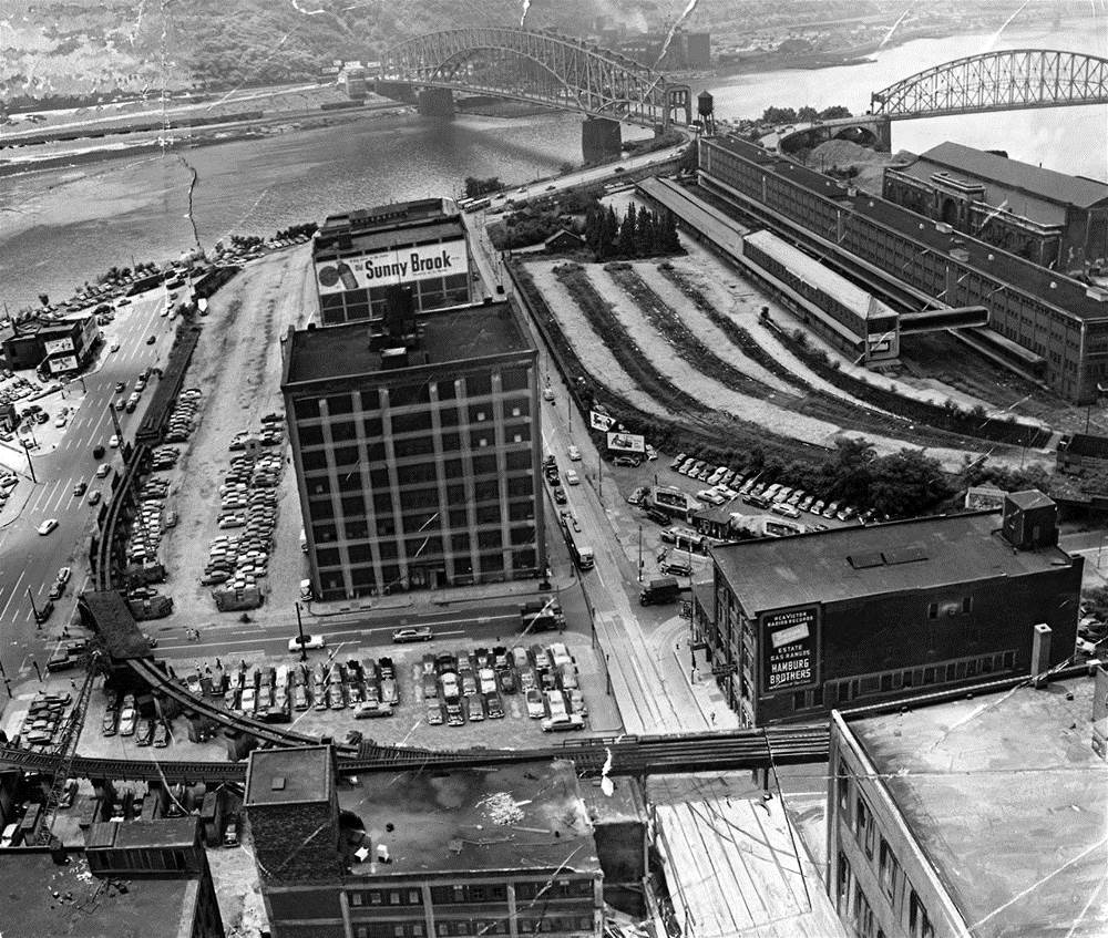 Pittsburgh's Point in 1949, the year before
the start of the Point State Park project.
