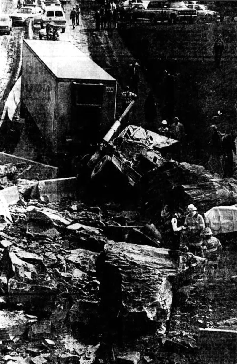 Landslide on Saw Mill Run Boulevard - February 17, 1983.