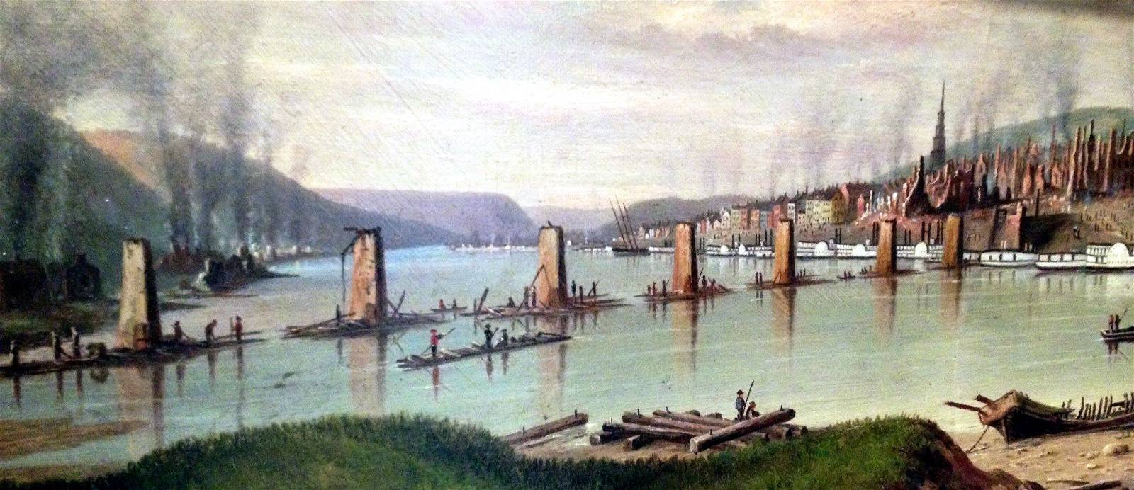 The Monongahela Bridge - 1845.