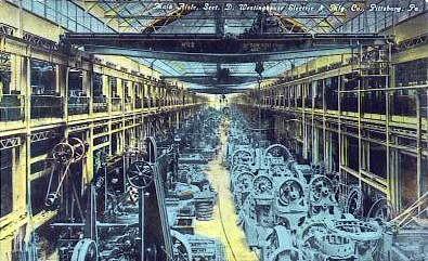 Main Aisle, Section D,
 Westinghouse Electric and Mfg Company.