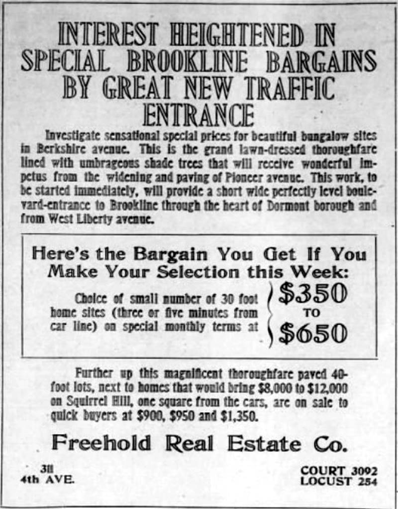 Real Estate Advertisement - June 3, 1916.