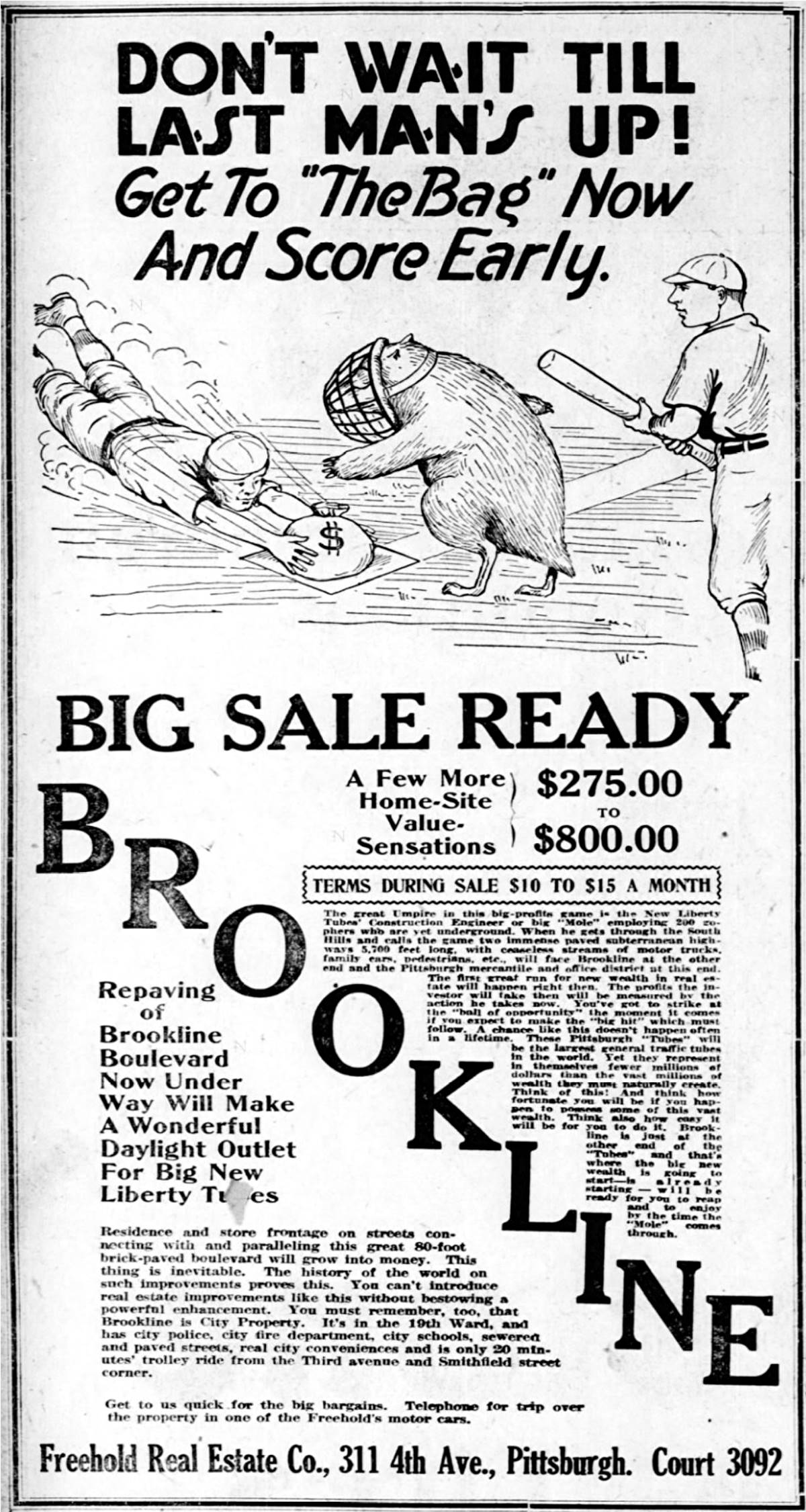 Real Estate Advertisement - June 9, 1921.
