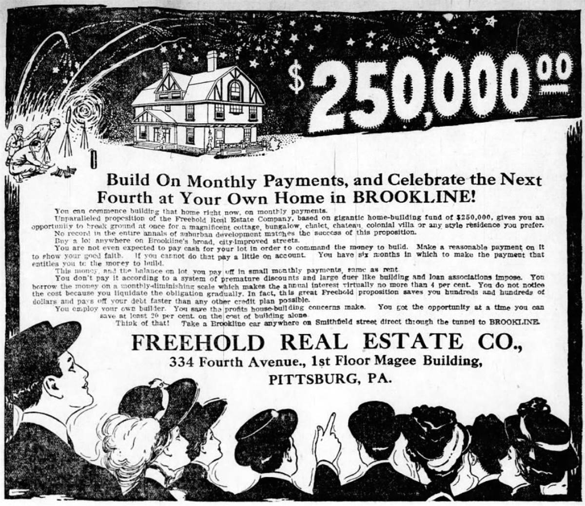 Real Estate Advertisement - July 4, 1909.
