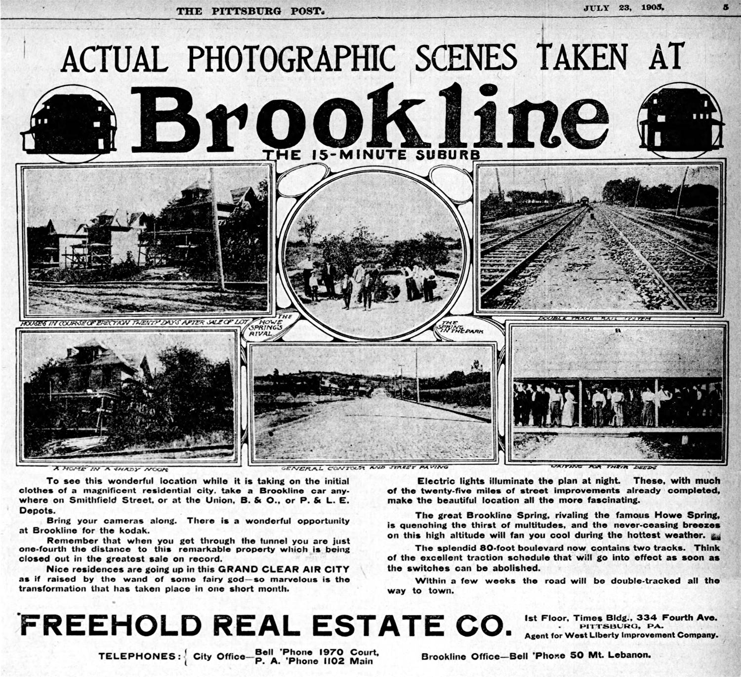 Real Estate Advertisement - July 23, 1905.