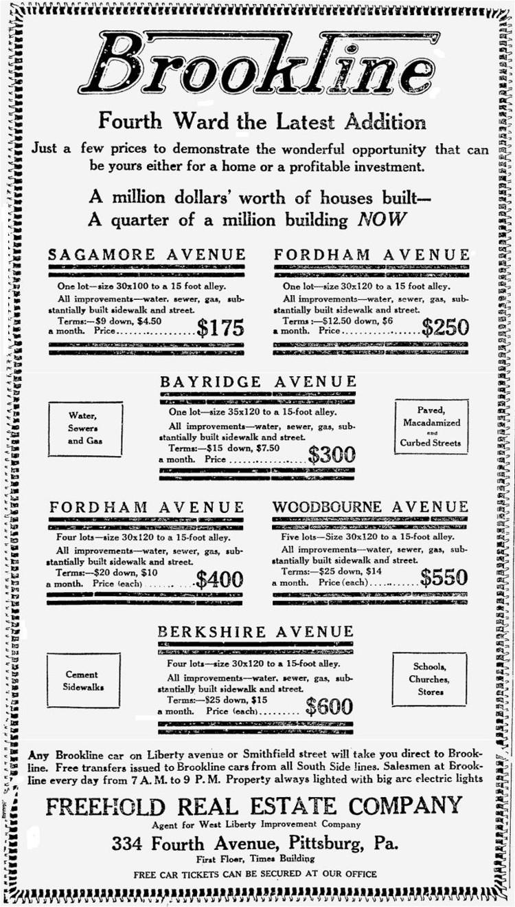 Real Estate Advertisement - October 18, 1907.