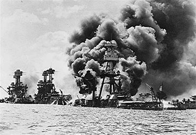 Pearl Harbor under attack Dec 7, 1941.