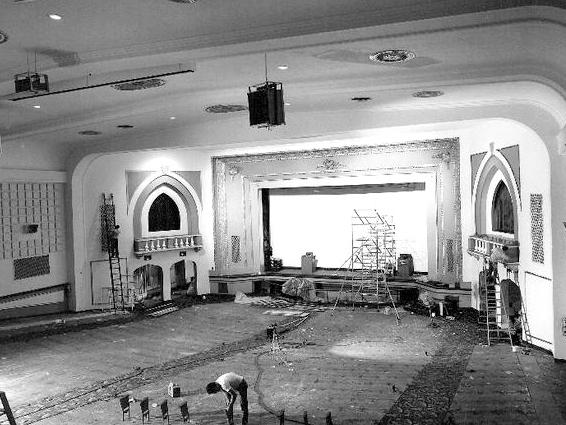 The inside of the South Hills Theatre
as it is being prepared for demolition.