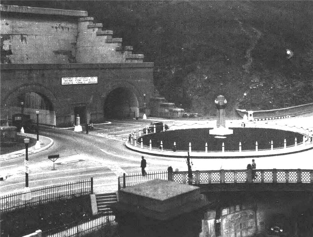 The Northern Portals of the Liberty Tunnels
and the traffic circle in November 1932.