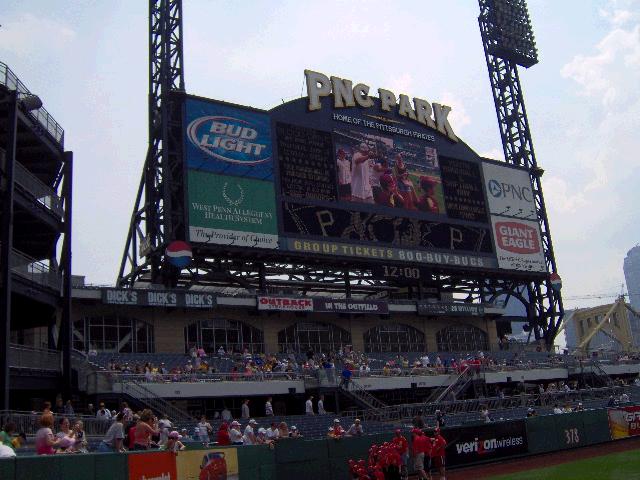 The new scoreboard is state-of-the-art, and
 the kids got to see themselves projected in wide-screen