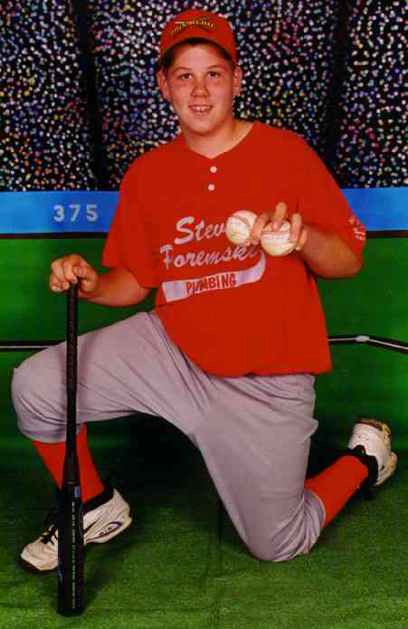 Josh Poremski
 with his two Grand Slam souvenir balls in May, 2000