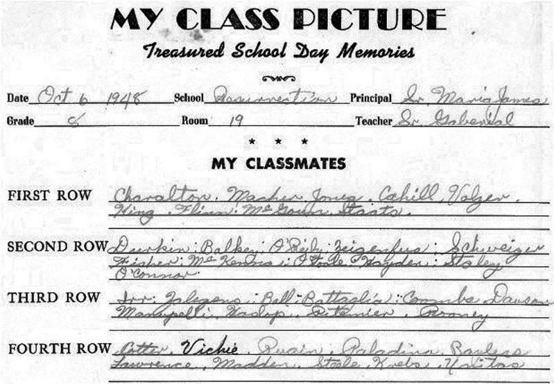 8th Grade Room 19 Class List - 1948
